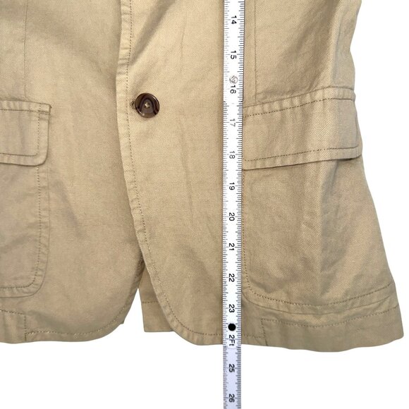 Polo Ralph Lauren Youth Khaki 2-Button Blazer Jacket Size 10-12 Linen Cotton - Picture 9 of 11